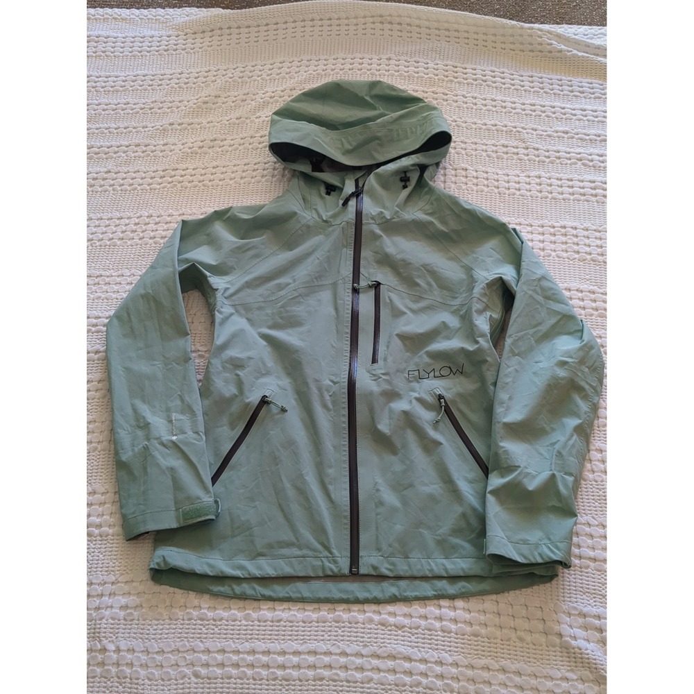 Flylow Vixen Waterproof Shell Jacket Full Zip Green Sz Small Gorpcore Travel